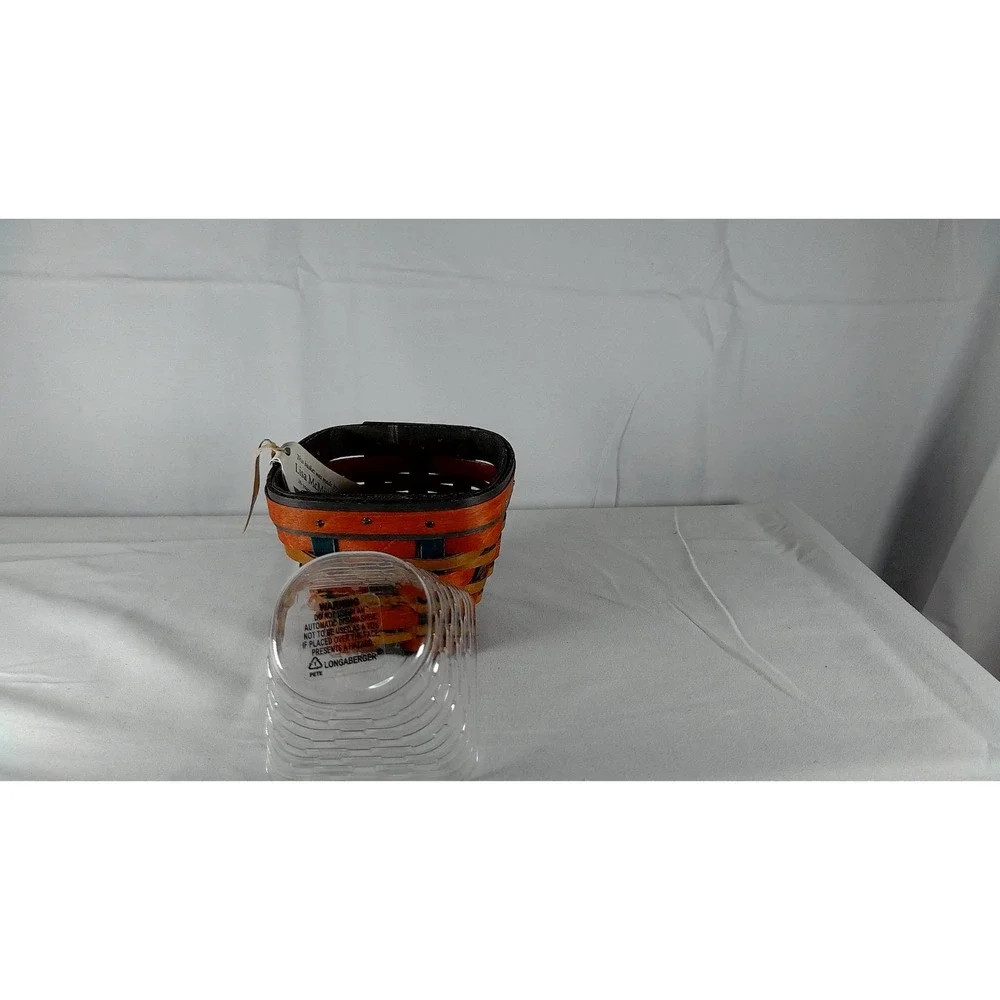 Longaberger Fall in Love Trinket Basket Set‎ 2016 Handmade Woven with Protector